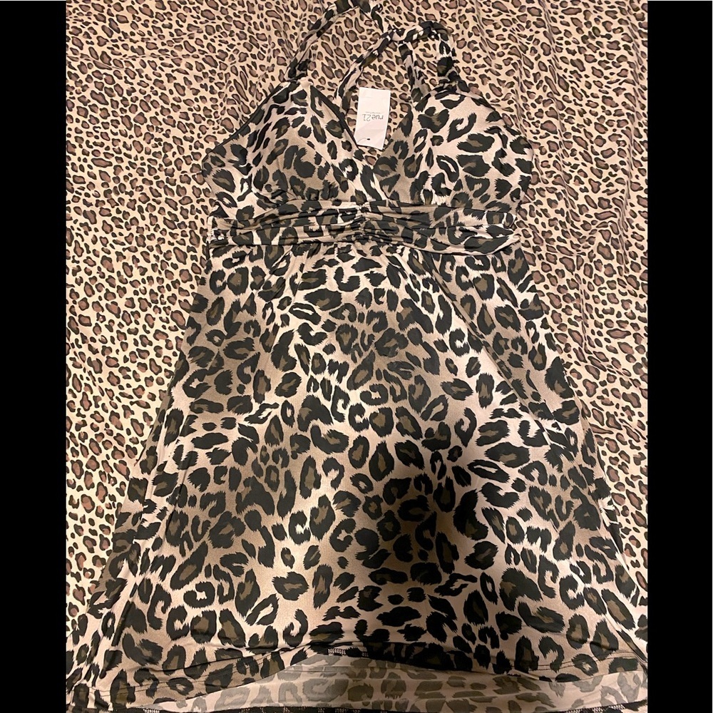BOGO Leopard print halter dress NWT